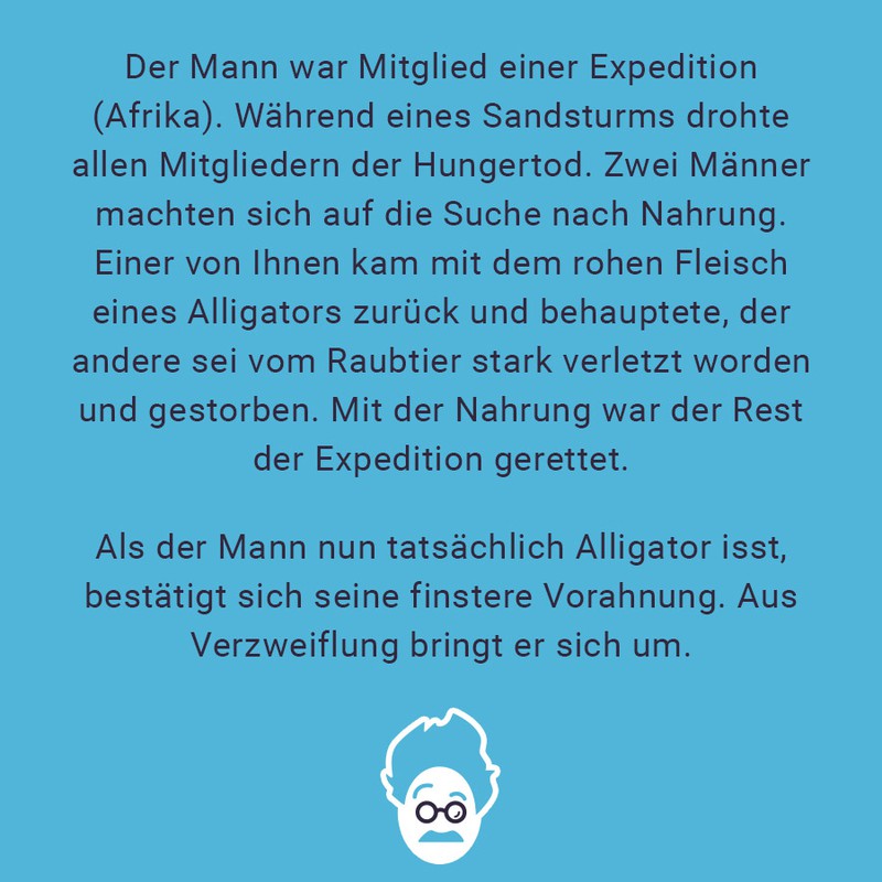 Kuriose Geschichte: Er begeht Selbstmord nach einem Stück Fleisch!
