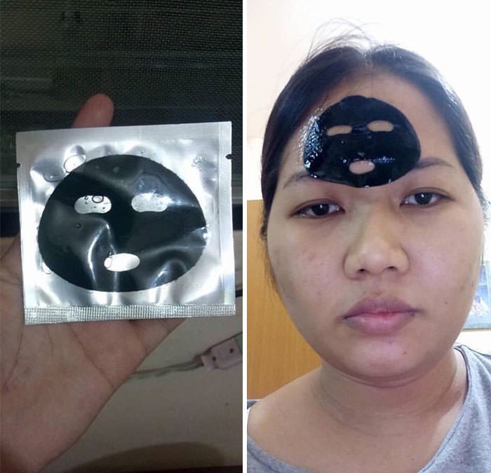 Diese Frau hat eine Gesichtsmaske im Onlinehandel gekauft, die ein richtiger Fail ist.
