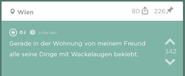 Sie klebt aus Spaß 400 Wackelaugen in der Wohnung ihres Freundes auf - Das Ergebnis ist genial