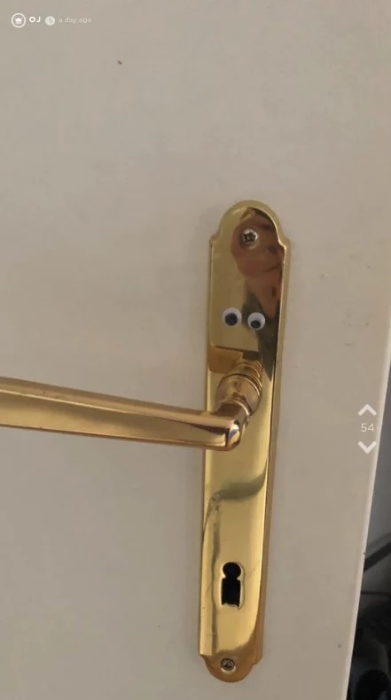 Sie klebt aus Spaß 400 Wackelaugen in der Wohnung ihres Freundes auf - Das Ergebnis ist genial