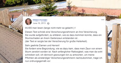 Frau soll Versicherung erklären, wie ihr Zaun beschädigt wurde