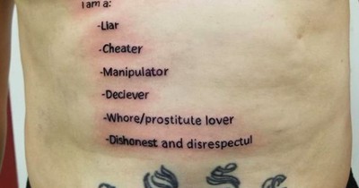 Weil er seine Frau betrogen hatte, musste er sich ein Tattoo stechen lassen