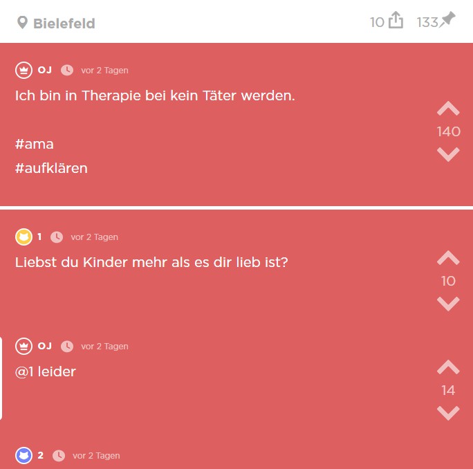 Pädophiler stellt sich den Fragen der Jodel-Community