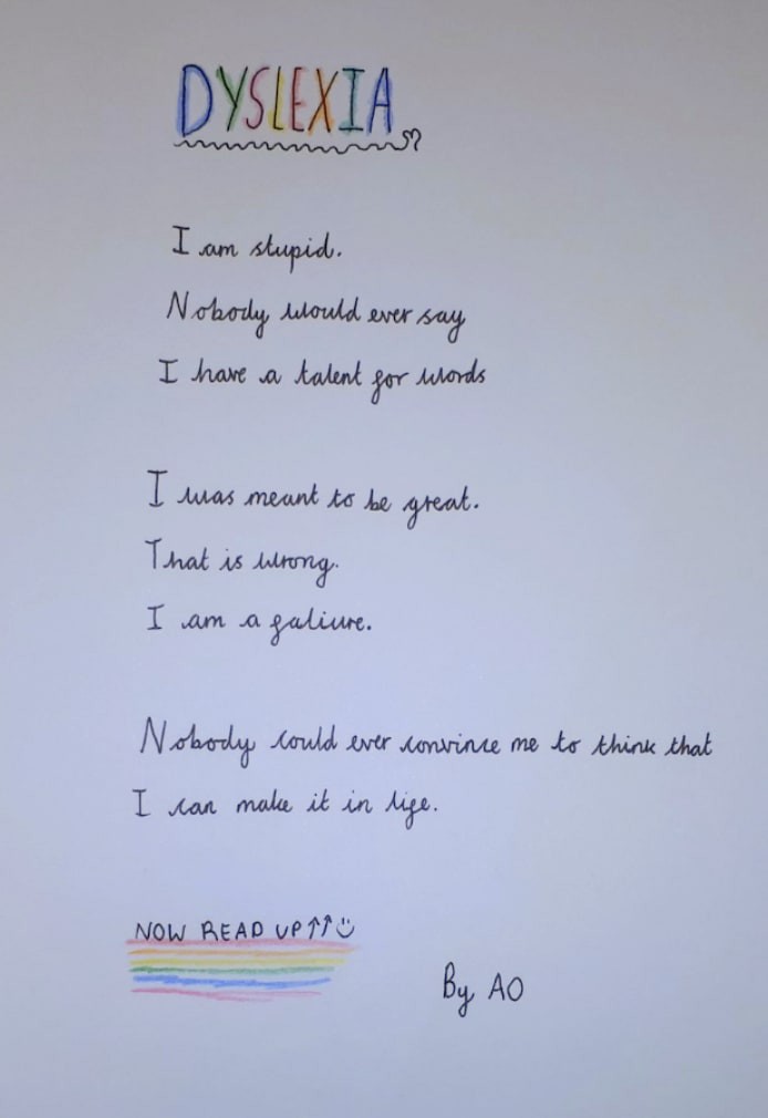 Kind mit Dyslexie schreibt herzergreifendes Gedicht und begeistert damit das Netz