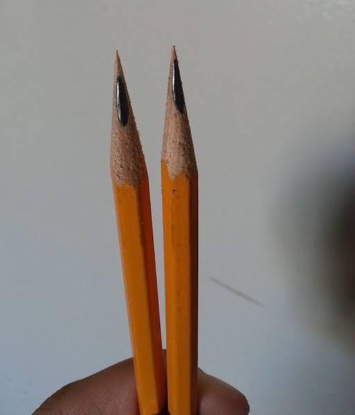 Bleistifte spitzt man üblicherweise an, doch wenn man es übertreibt, werden sie unbrauchbar