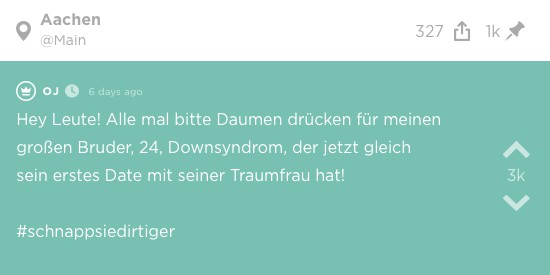 Dieses Bild zeigt einen Jodel aus Aachen.