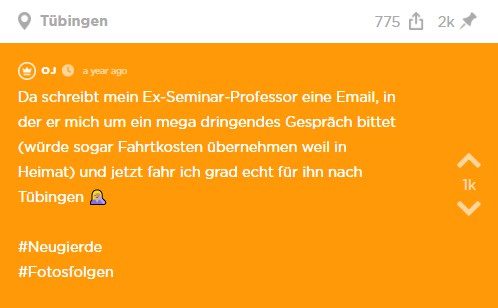 Der erste Jodel Beitrag des Jodels.