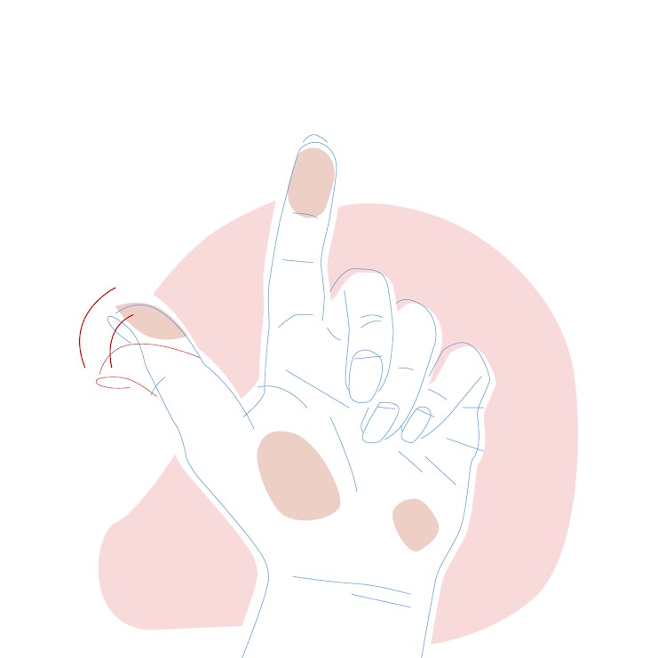 Dieses Bild zeigt eine Hand mit flexiblem Daumen.