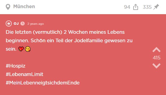 Der erste Jodel Beitrag des Jodels.