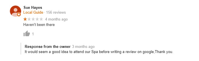 Man sieht ein Review und es geht um Reviews, die sich Leute hätten sparen können.