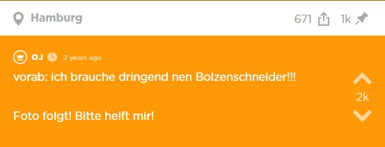 Der erste Jodel Beitrag des Jodels.