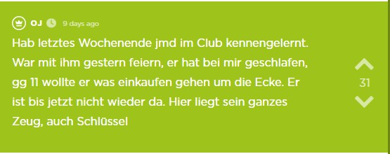 Jodelerin hat einen Bekannten bei sich übernachten lassen