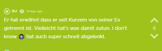 OJ mutmaßt über den Grund.