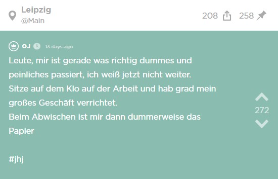 Der erste Jodel Beitrag des Jodels.