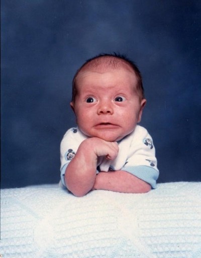 Das Babyfoto ist lustig