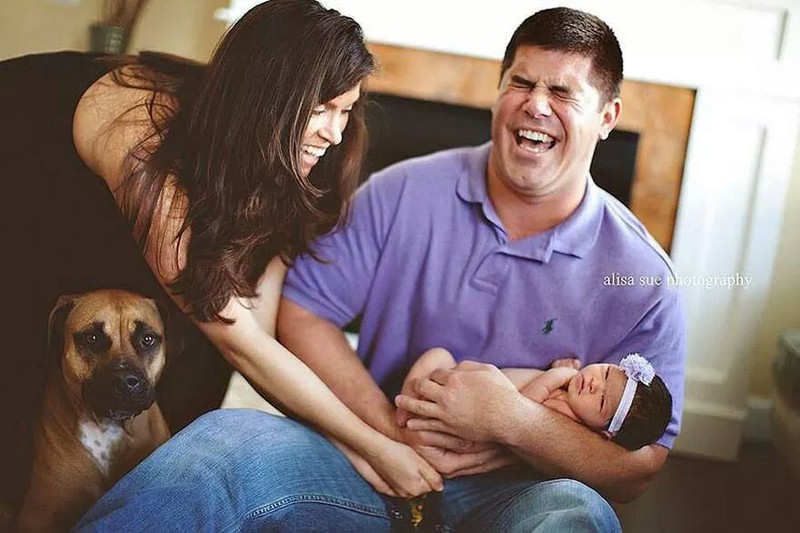 Ein lustiges Babyfoto