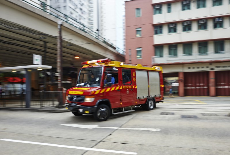 Chinesische Feuerwehr fährt los