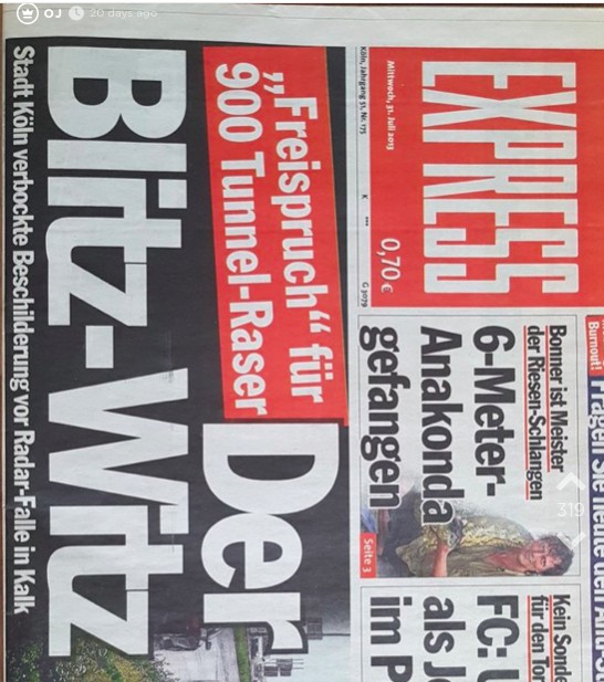 Bild einer Schlagzeile aus der Jodel App