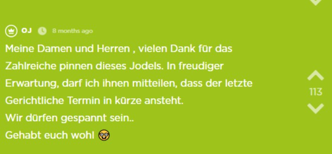 Es geht vor Gericht