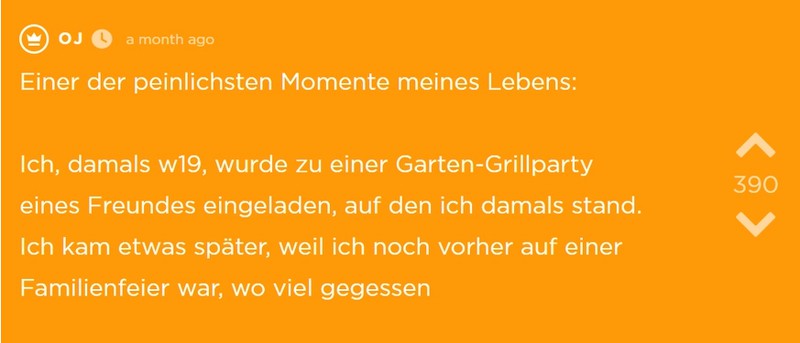 OJ erzählt ihr peinlichstes Erlebnis