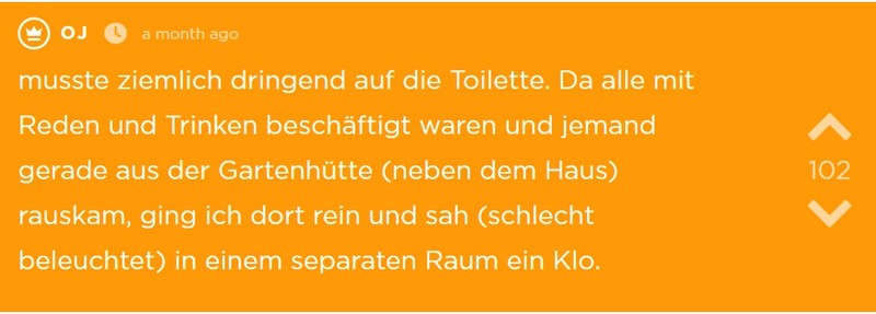 Sie rannt zu einer Hütte