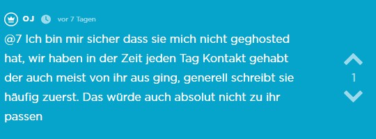 Die Freundin ist eigentlich zuverlässlich