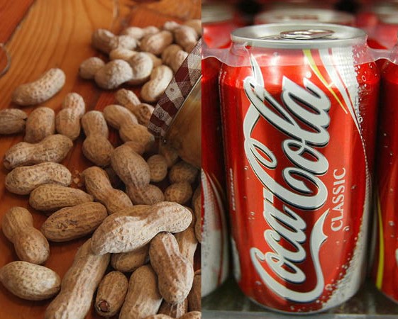 Cola und Erdnüsse