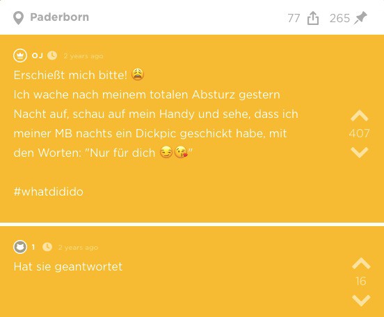In Paderborn hat ein Mann auf Jodel seiner Mitbewohnerin ein intimes Foto von sich geschickt. Jetzt schämt er sich dafür