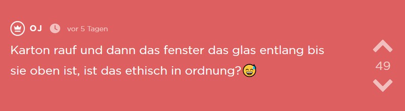Karton auf die Taube?