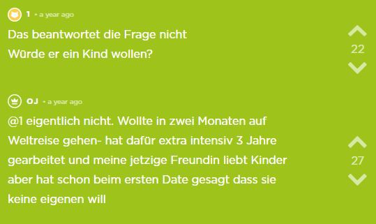 OJ ist schwanger und erzählt von der Sache, dass der Erzeuger eine Weltreise machen will