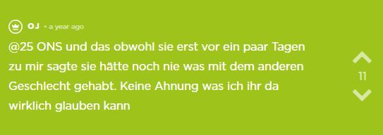 OJ ist schwanger und erzählt von der Sache von ihrer Freundin die anscheinend einen ONS hatte und so auch schwanger wurde