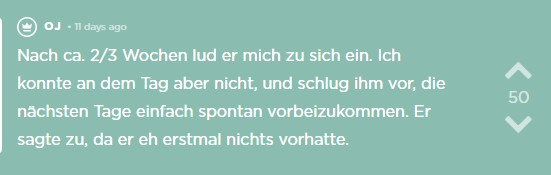 OJ trifft sich mit Mann und sie schlägt vor die Tage spontan vorbeizukommen