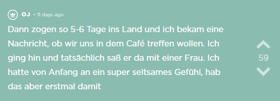 OJ trifft sich mit ihm und der Frau in einem Café, dabei hat sie ein seltsames Gefühl