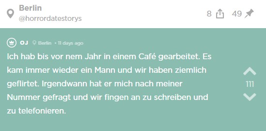 Jodlerin lernt einen Mann im Café kennen und sie beginnen sich zu schreiben und zu telefonieren