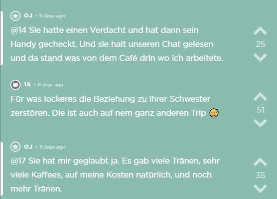 OJ und die Freundin sitzen zusammen und besprechen das weitere Vorgehen