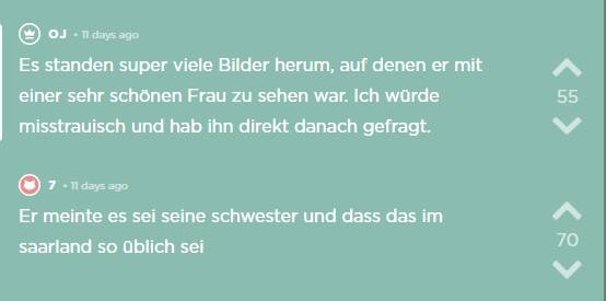Oj findet Bilder von einer sehr schönen Frau und konfrontiert ihn damit