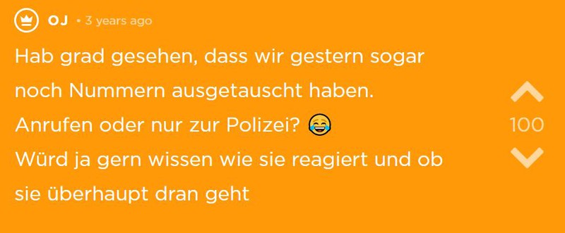 Der Bestohlene merkt plötzlich, dass er sogar die Nummer von seinem ONS hat