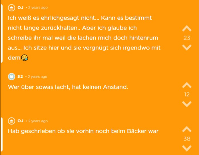 OJ schreibt ihr eine eindeutige Nachricht
