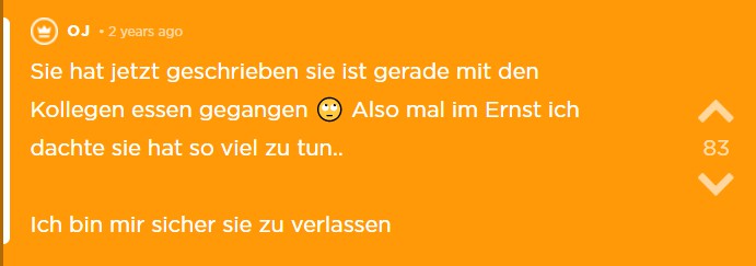 OJ ist sich sicher sie zu verlassen