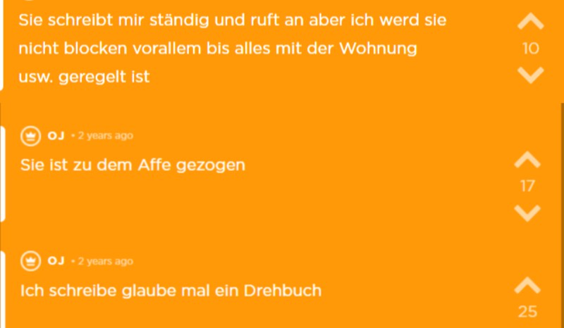 Die Freundin schreibt Oj ständig