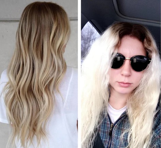 Haare wurden zu stark blondiert