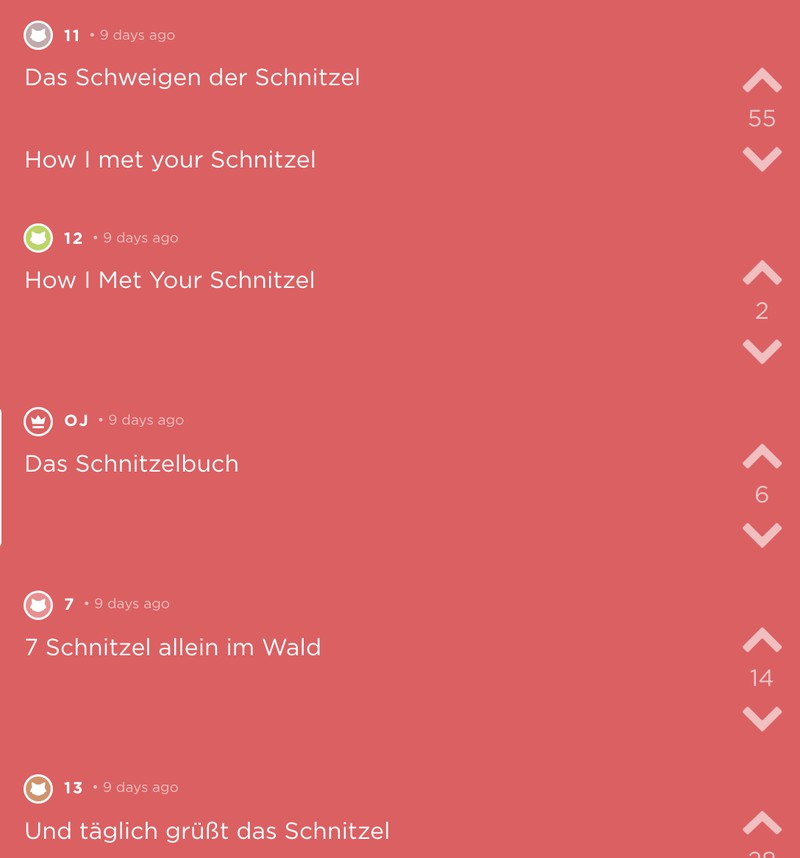 Jode-Screenshot mit dem Wort Schnitzel