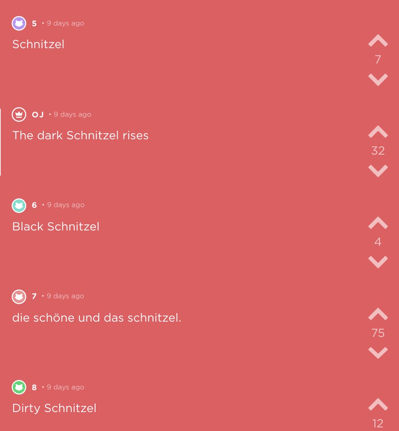 Jode-Screenshot mit dem Wort Schnitzel