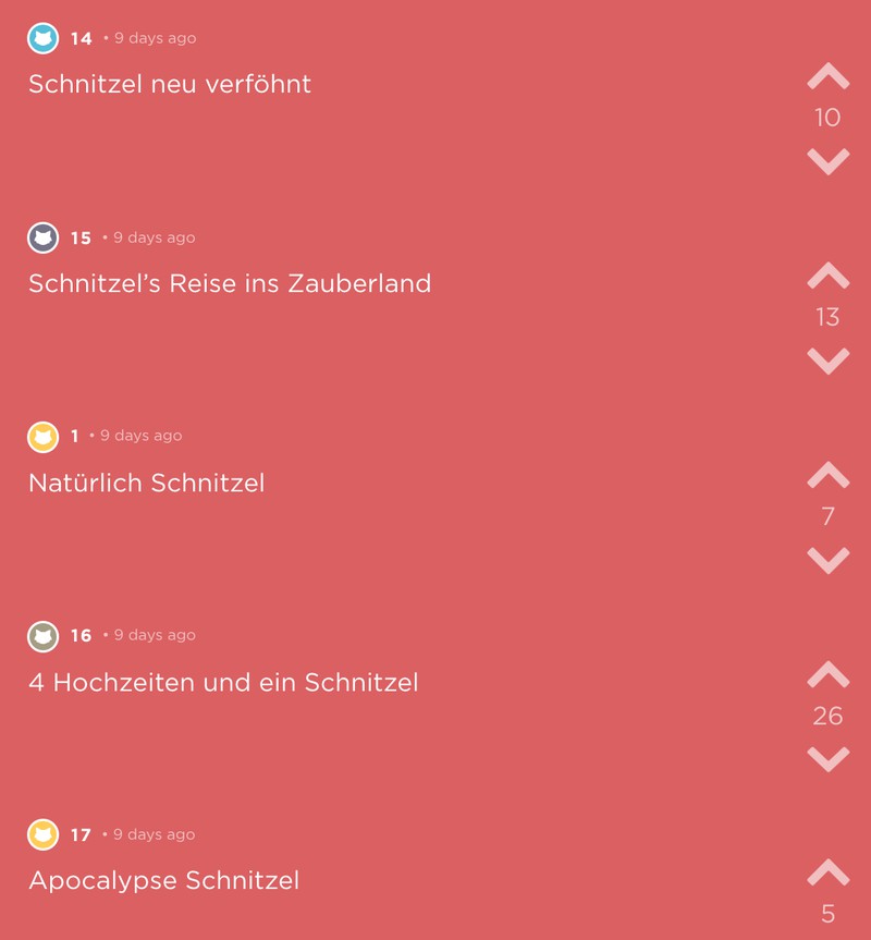 Jode-Screenshot mit dem Wort Schnitzel