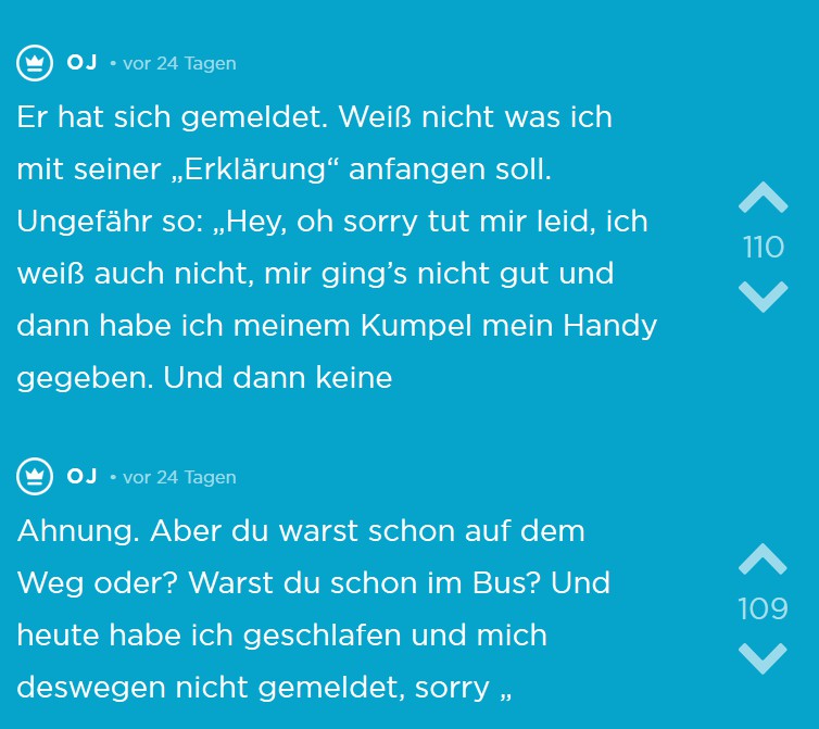 Tinder Jodel Date: Er entschuldigt sich