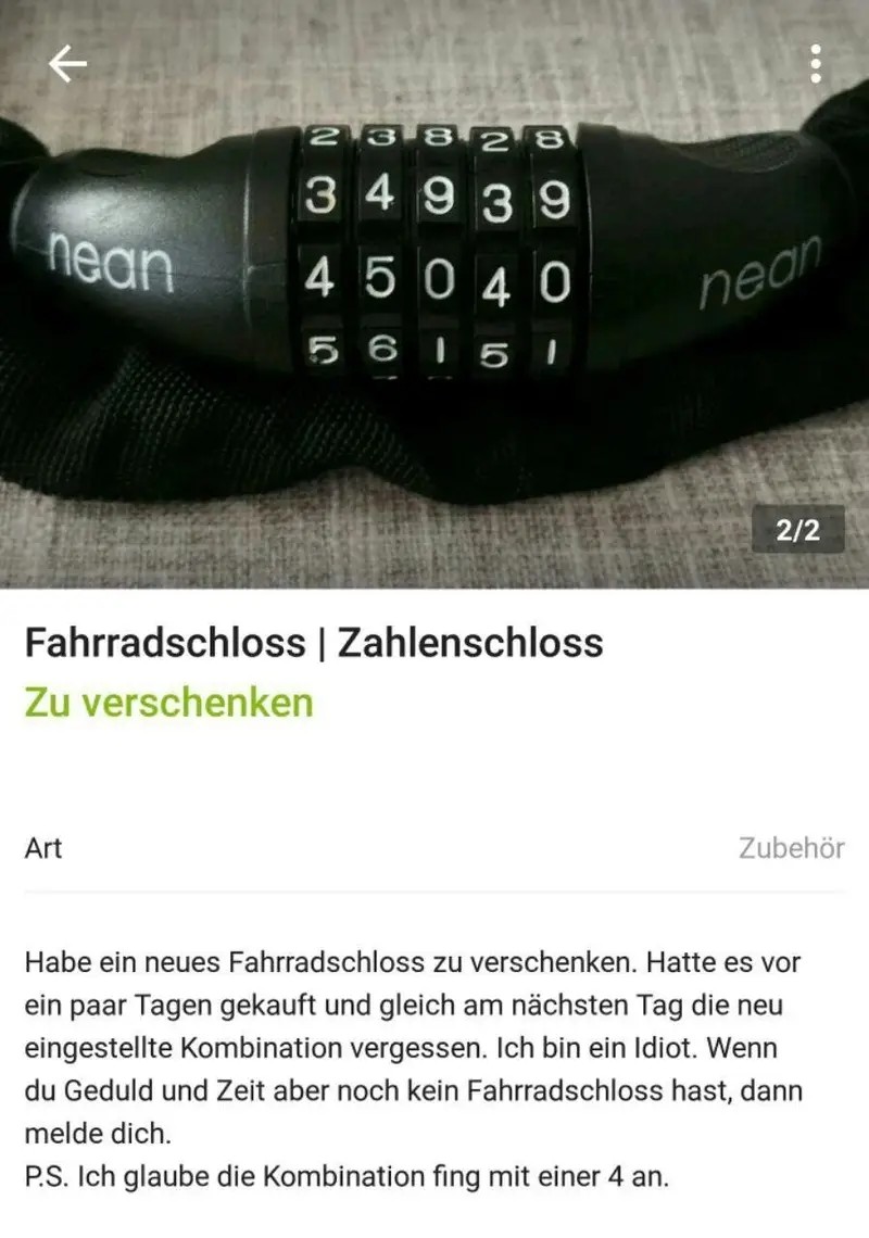 Ein Angebot, was viel mit Faulheit und Dummheit zu tun hat