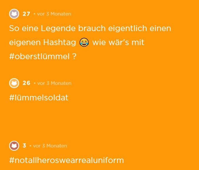 Die Community feiert den Soldaten