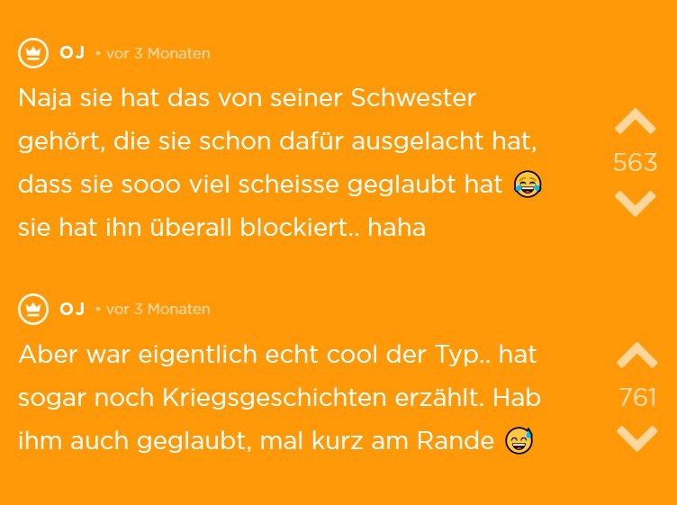 Die Freundin blockiert den Soldaten auf allen Kanälen