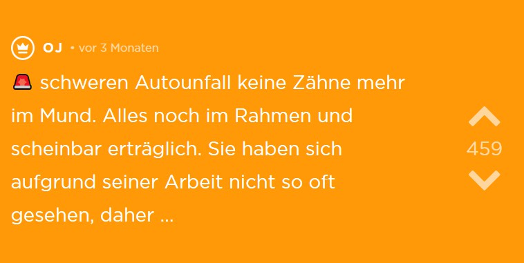 Der Mann hatte keine Zähne mehr, doch OJs Freundin wollte trotzdem mit ihm zusammen sein