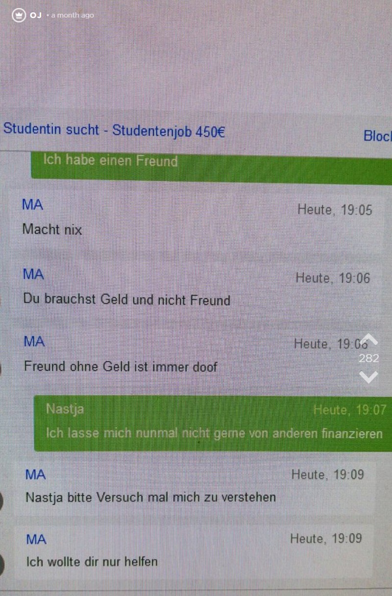 Studentin sucht einen Nebenjob auf Ebay Kleinanzeigen